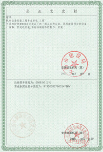 注册资本、营业执照注册号变更栏